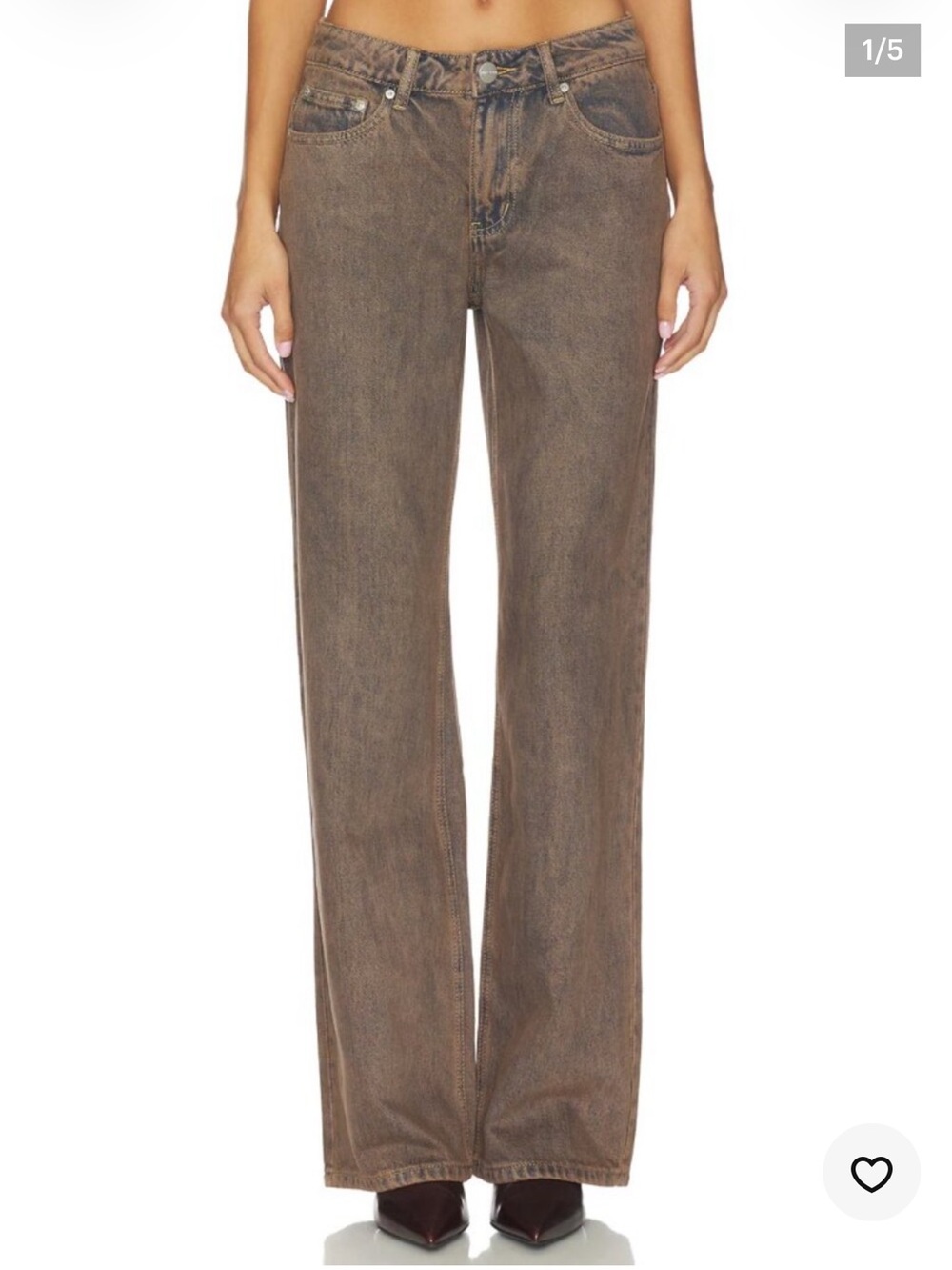 superdown Vega Wide-Leg Jeans in Faded Brown Wash